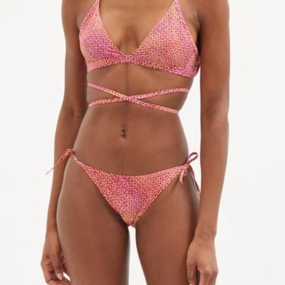 ISABEL MARANT Stef Print Bikini Bottoms In Tangerine - Picture 4 of 4